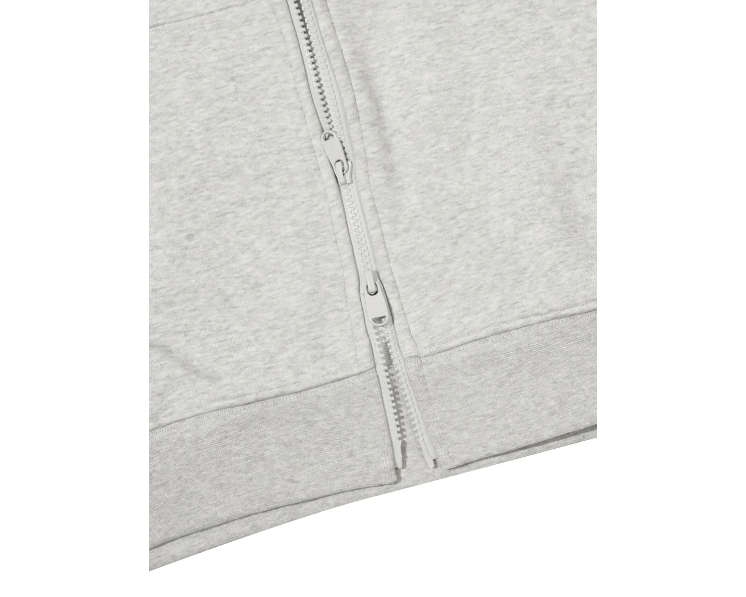 Basic Zip-Up Hoodie Unisex - Light Grey - Image 3