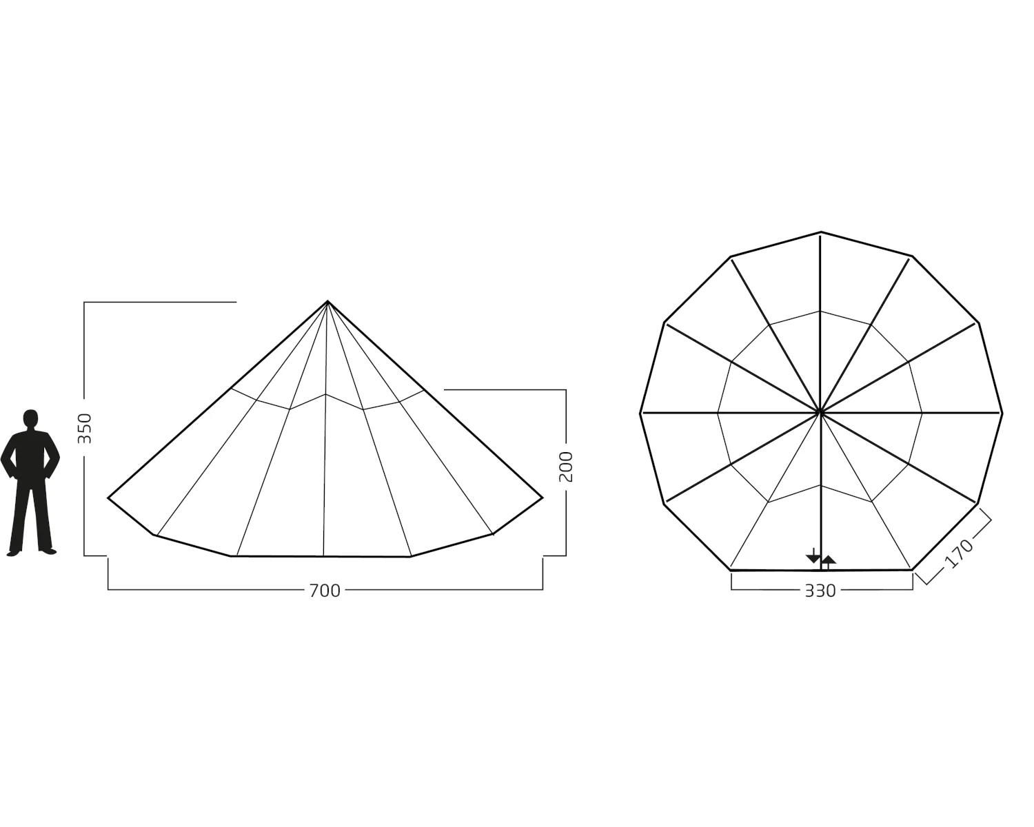 Valhal 35 Tipi Event Tent - 35 m² | Sandshell - Image 8
