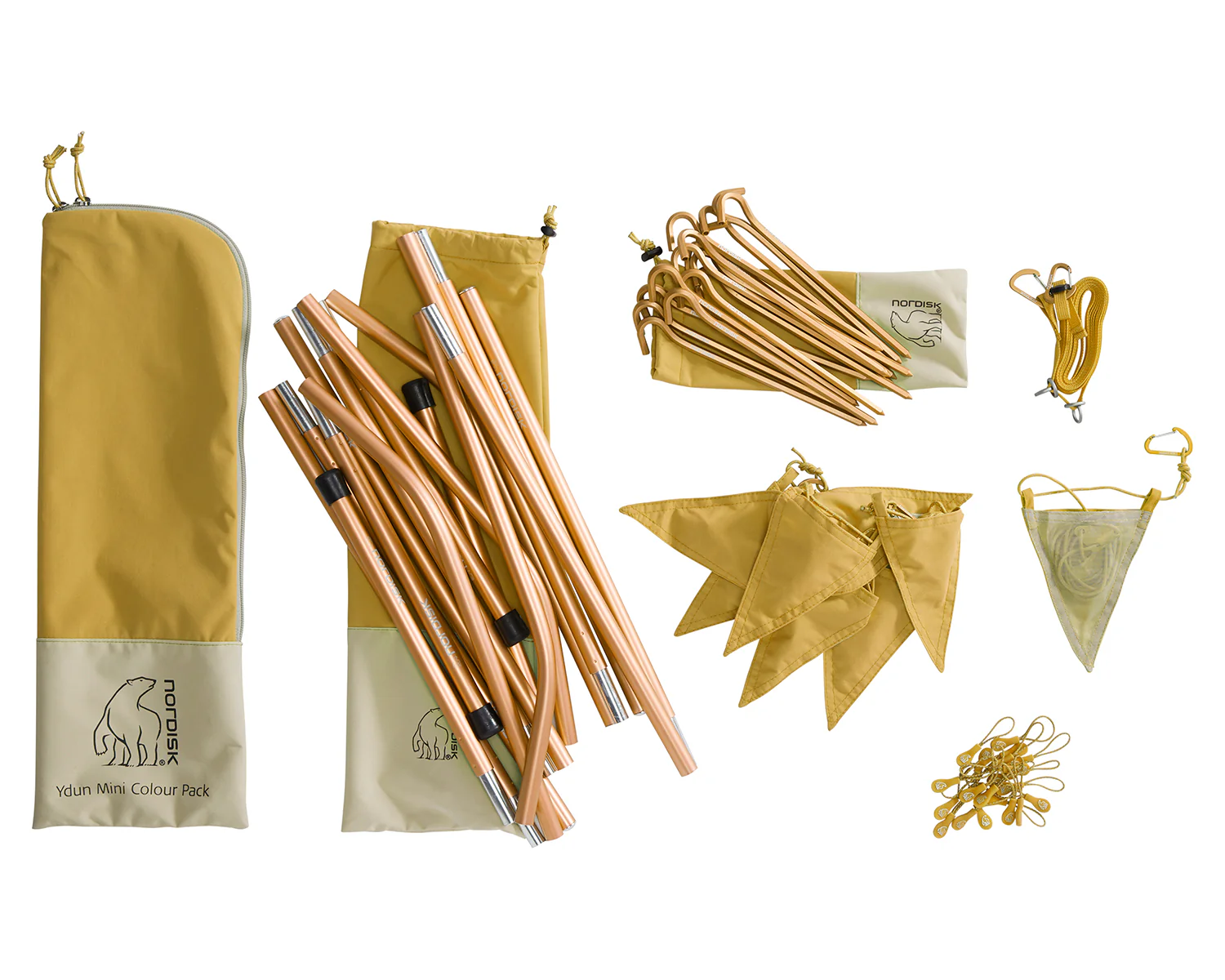 Ydun Tech Mini Glamping Tent Incl. Colour Pack - 2 person | Mustard Yellow - Image 23